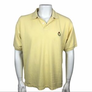 Ralph Lauren CHAPS Mens Size L Yellow Polo Logo Short Sleeve